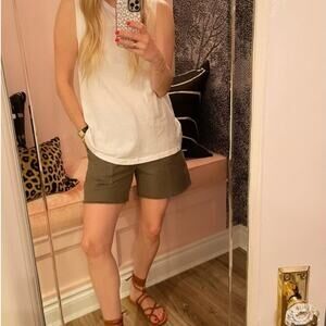 The Great Cutoff Army Short Women's 4 Olive Green Button High Rise
